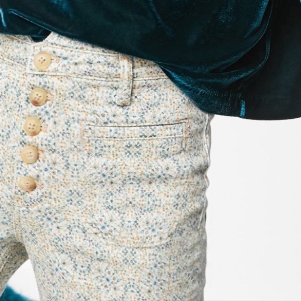Nwt Anthropologie Pilcro Ultra High-Rise Seamed Utility Jeans Size 26 floral new - Picture 4 of 11